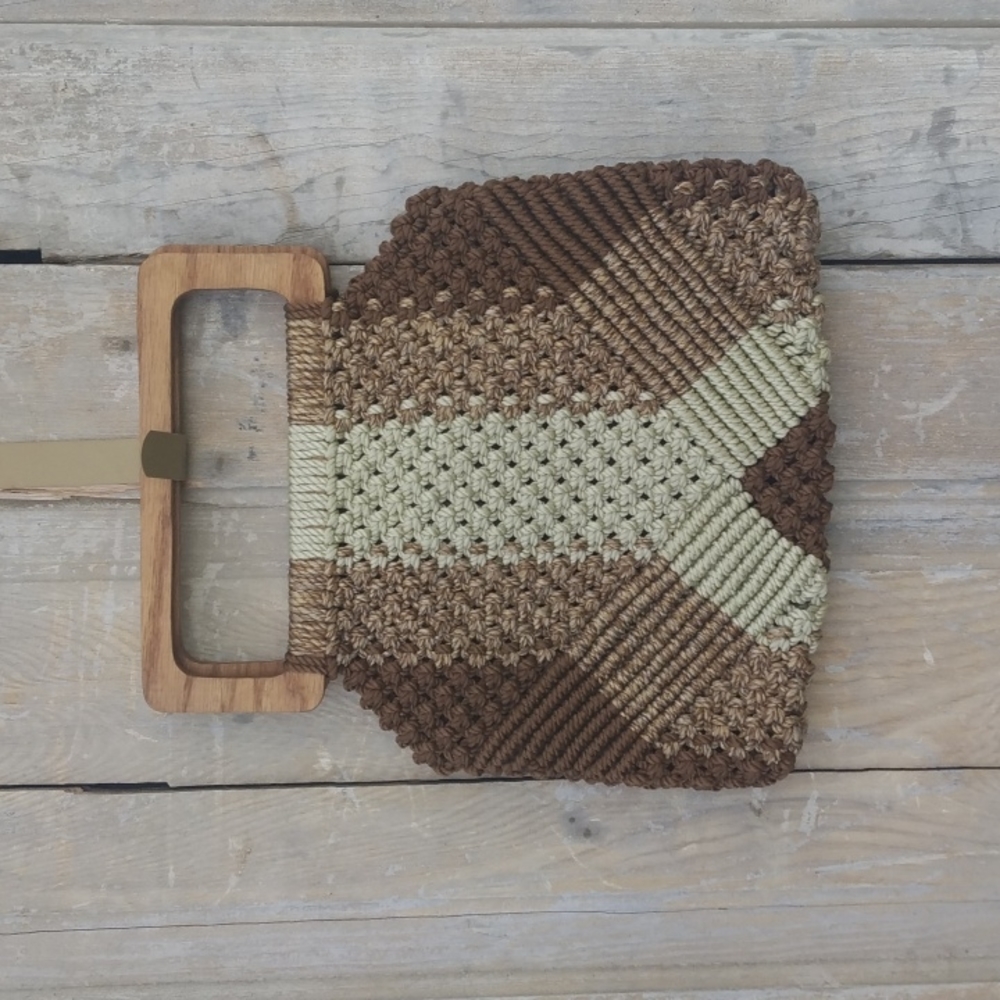 Vintage Handmade Macrame Handbag